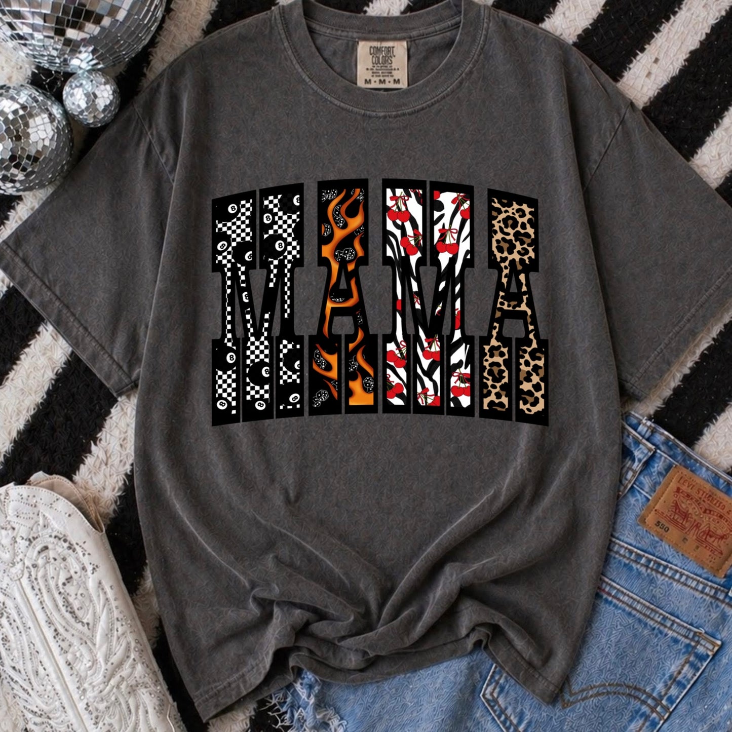 grunge mama clear film screen print