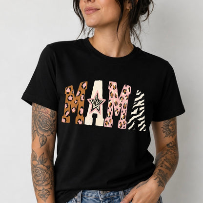 mixed pattern mama clear film screen print