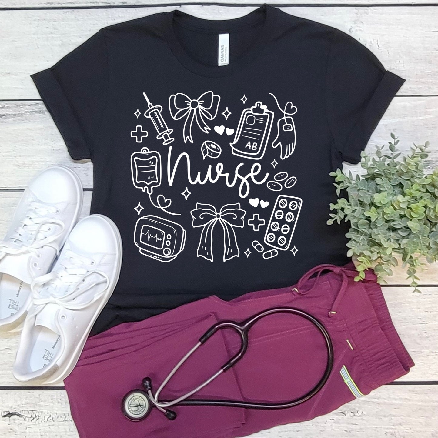 nurse doodles screen print transfer