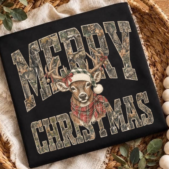 PRE-ORDER camo merry christmas DTF 5-10 biz day tat