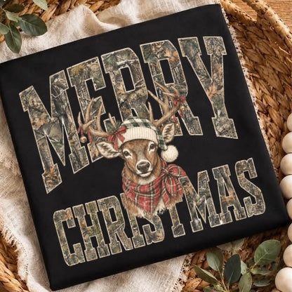 PRE-ORDER camo merry christmas DTF 5-10 biz day tat
