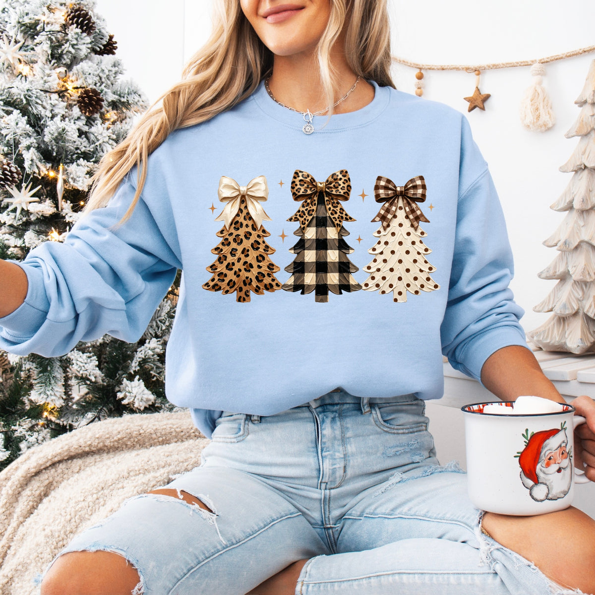 PRE-ORDER neutral christmas trees DTF 5-7 biz day tat