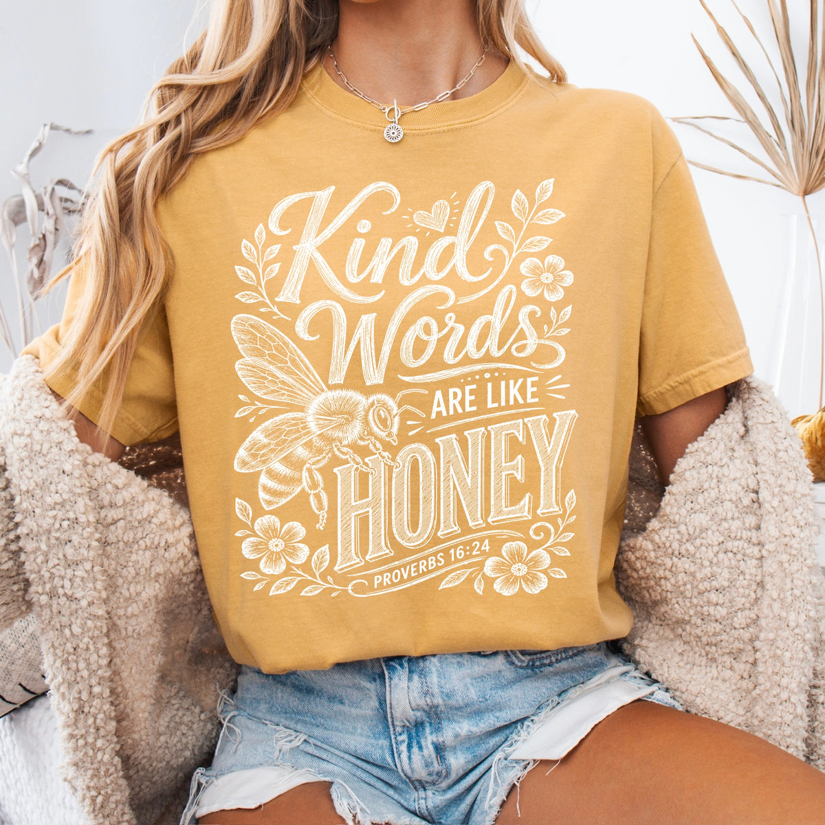 kind words are like honey screen print transfer•