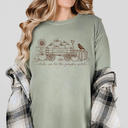 take to the pumpkin patch screen print transfer•