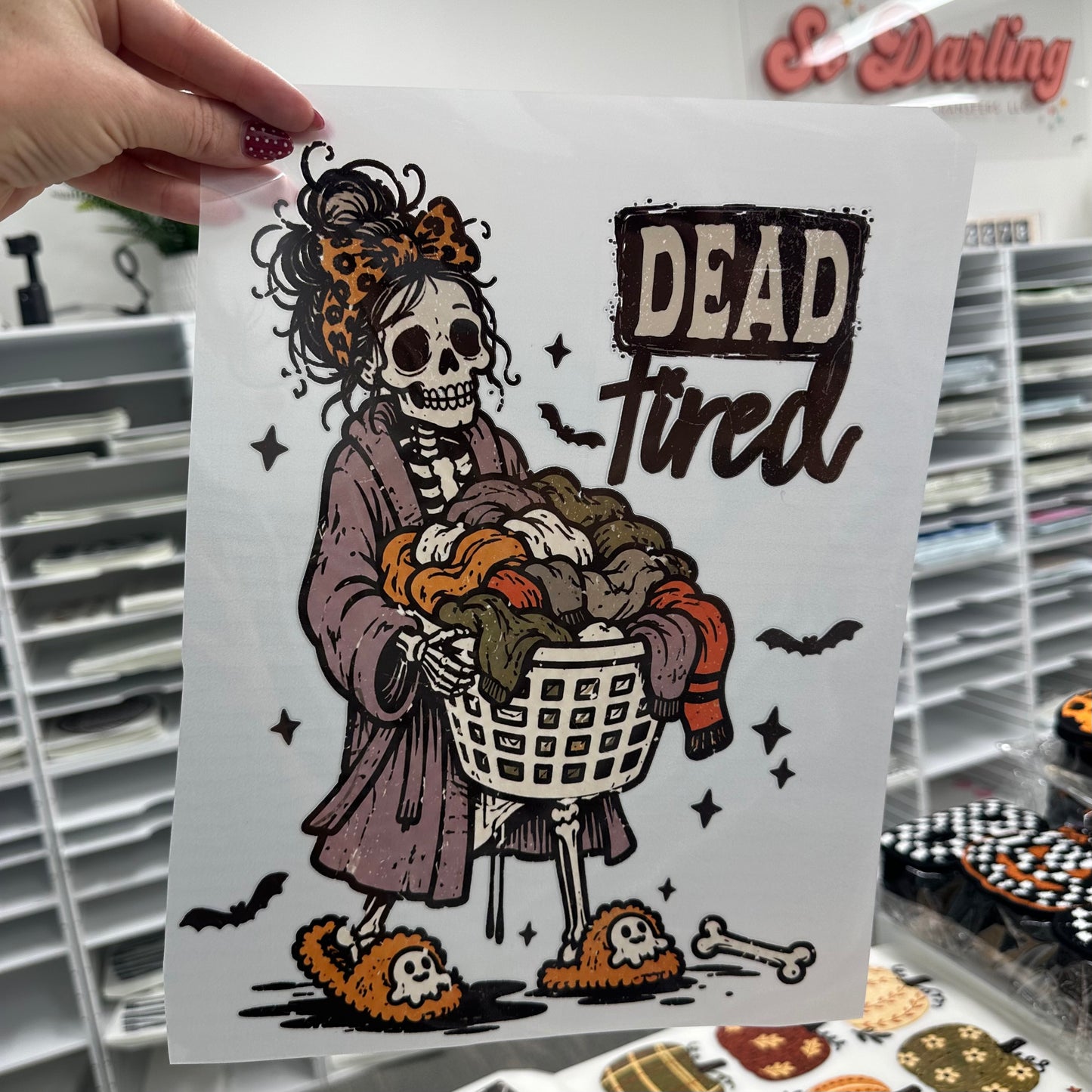 dead tired clear film screen print