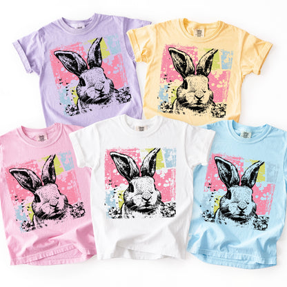 color splash bunny clear film screen print
