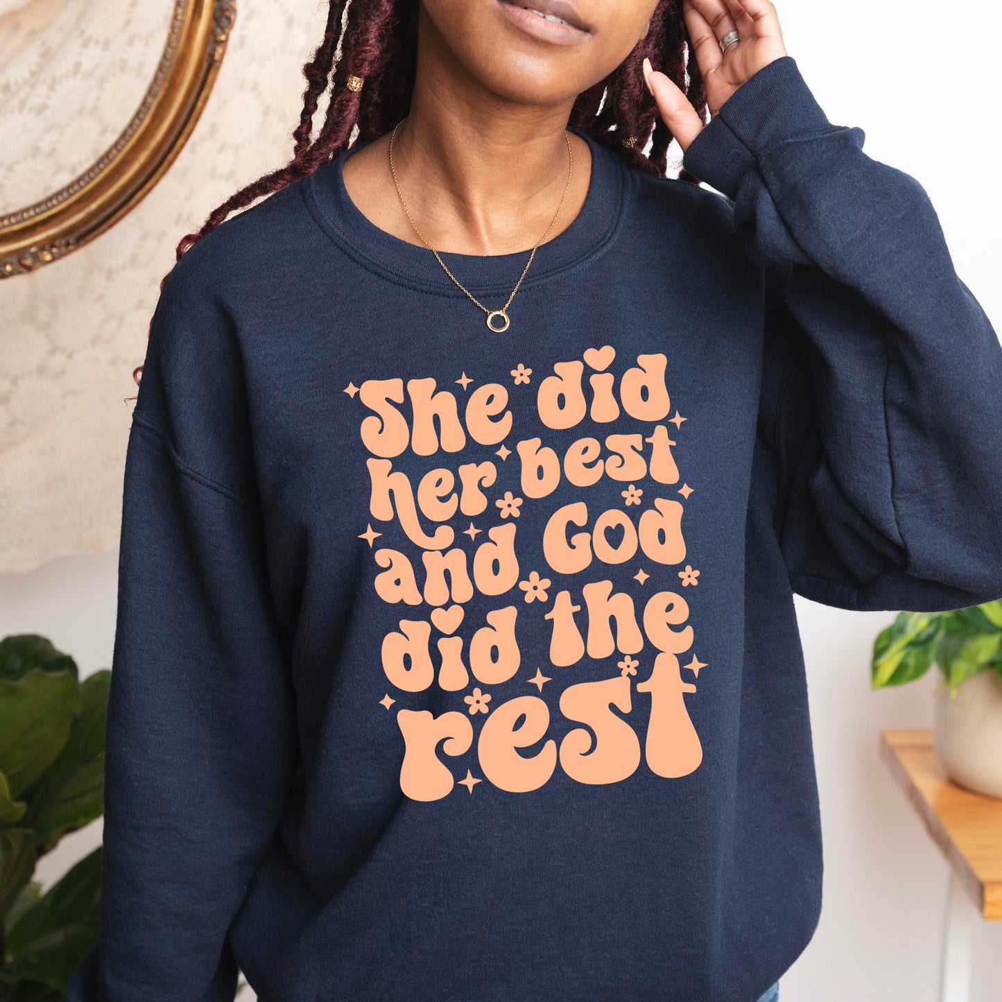 she did her best God did the rest screen print transfer