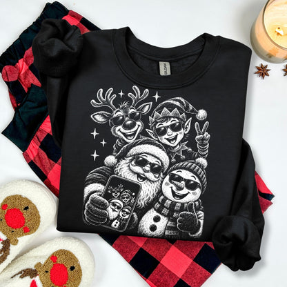 christmas selfie screen print transfer