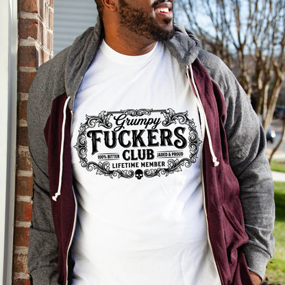 grumpy fuckers club screen print transfer