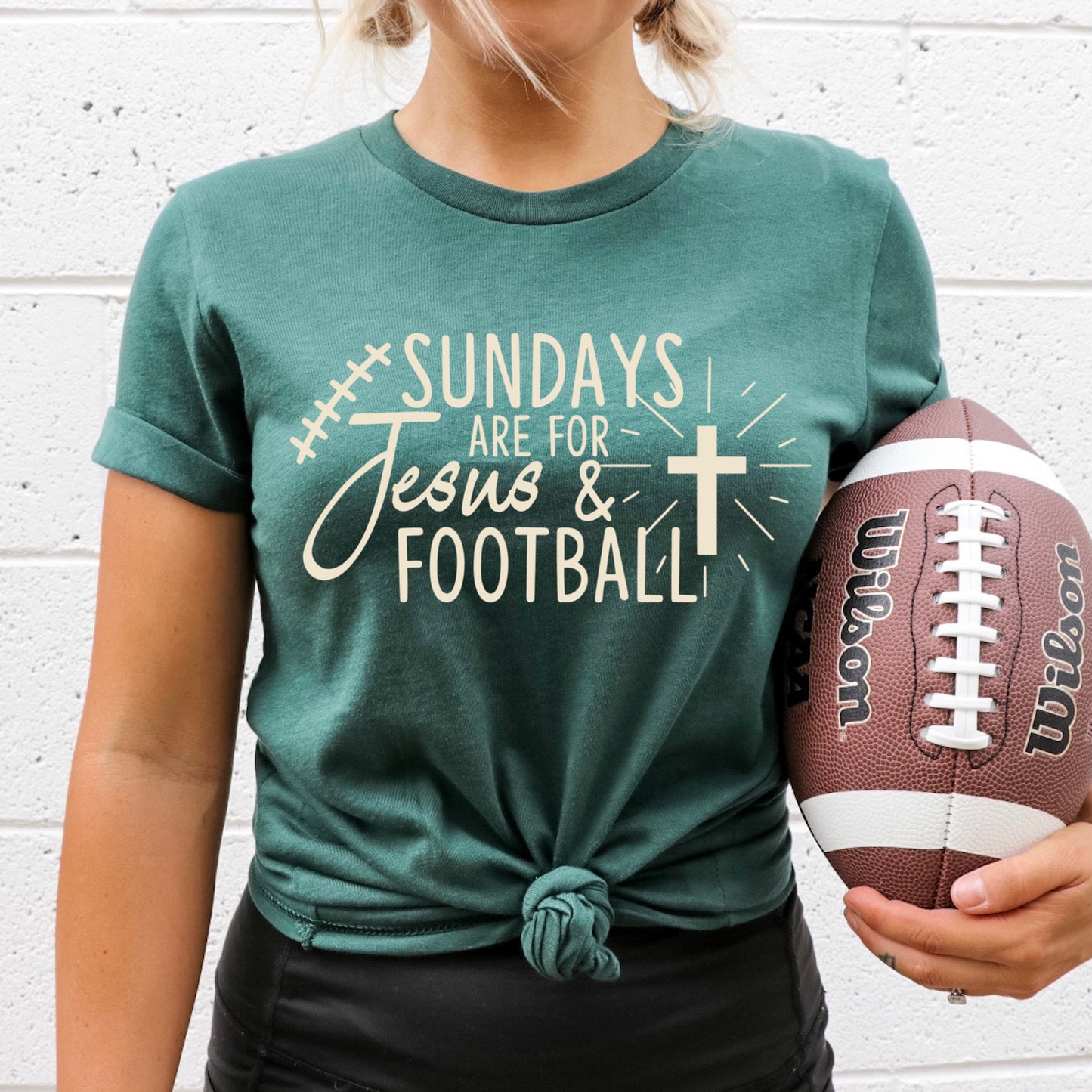 sundays are for Jesus + football screen print transfer