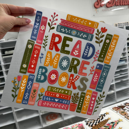 read more books clear film screen print