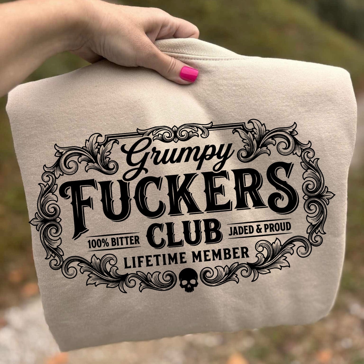 grumpy fuckers club screen print transfer