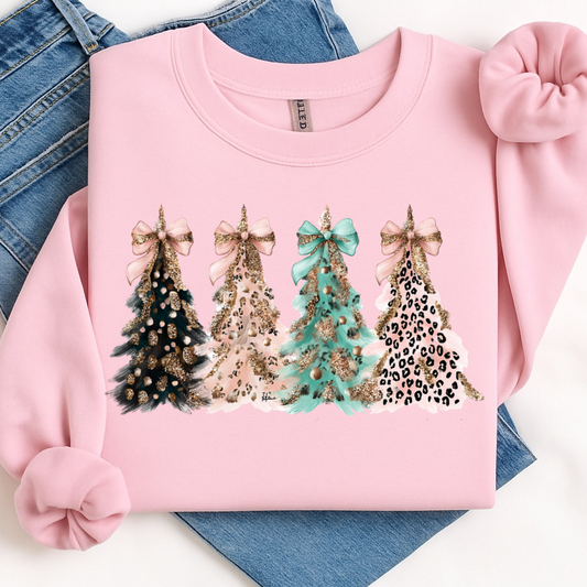 GLITTER leopard print trees clear film transfer