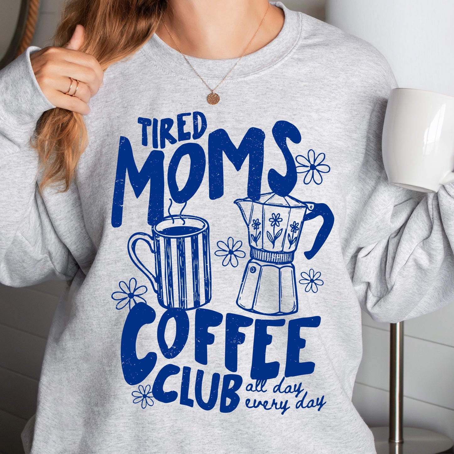 tired moms coffee club screen print transfer•