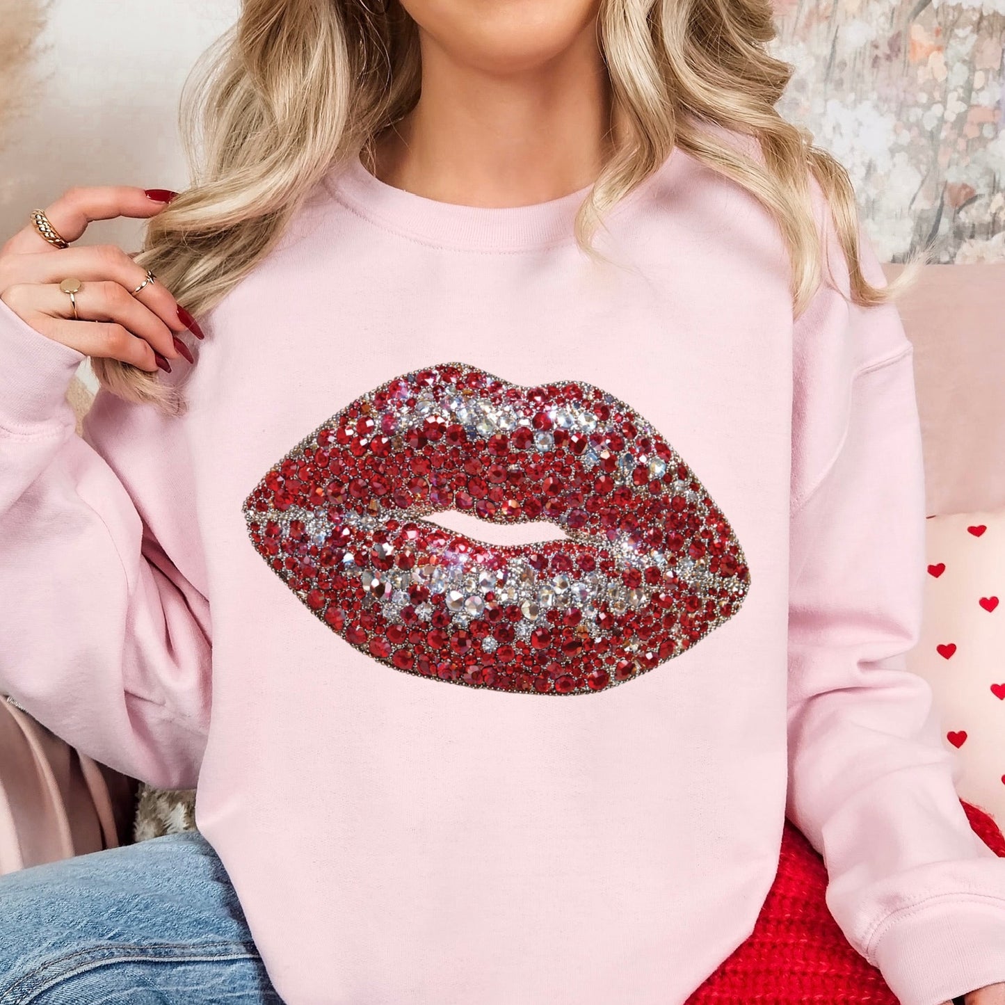 gemstone lips clear film screen print