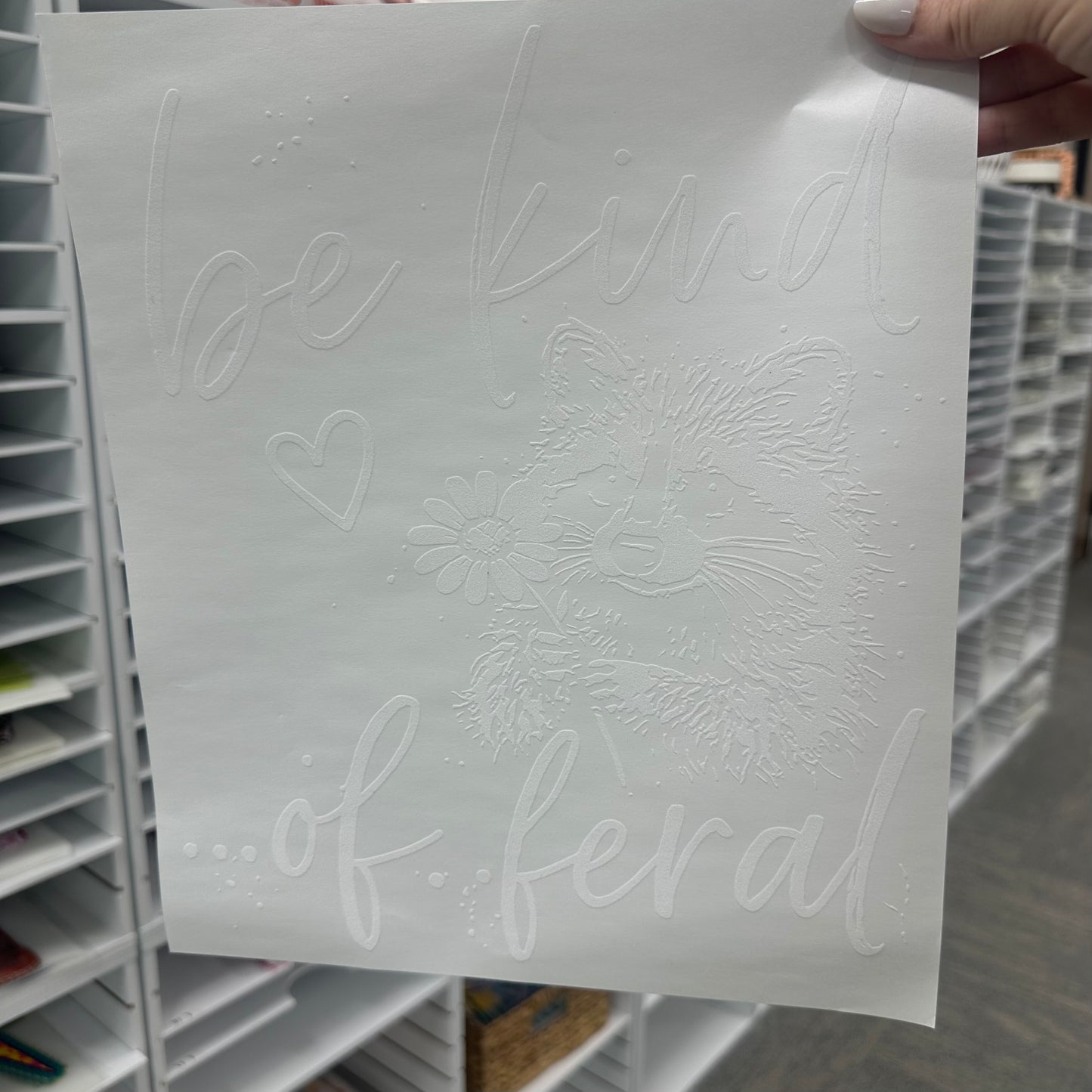 be kind of feral screen print transfer•