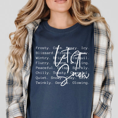 Let it Snow word art screen print transfer