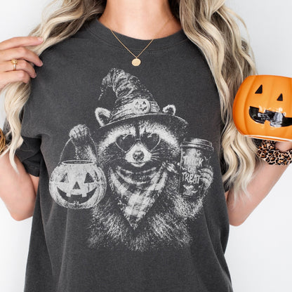 trick or treat raccoon screen print transfer•