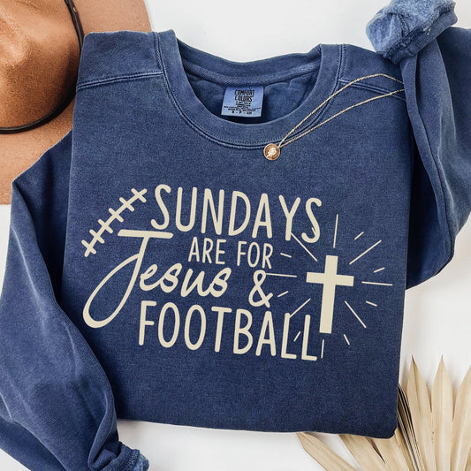 sundays are for Jesus + football screen print transfer