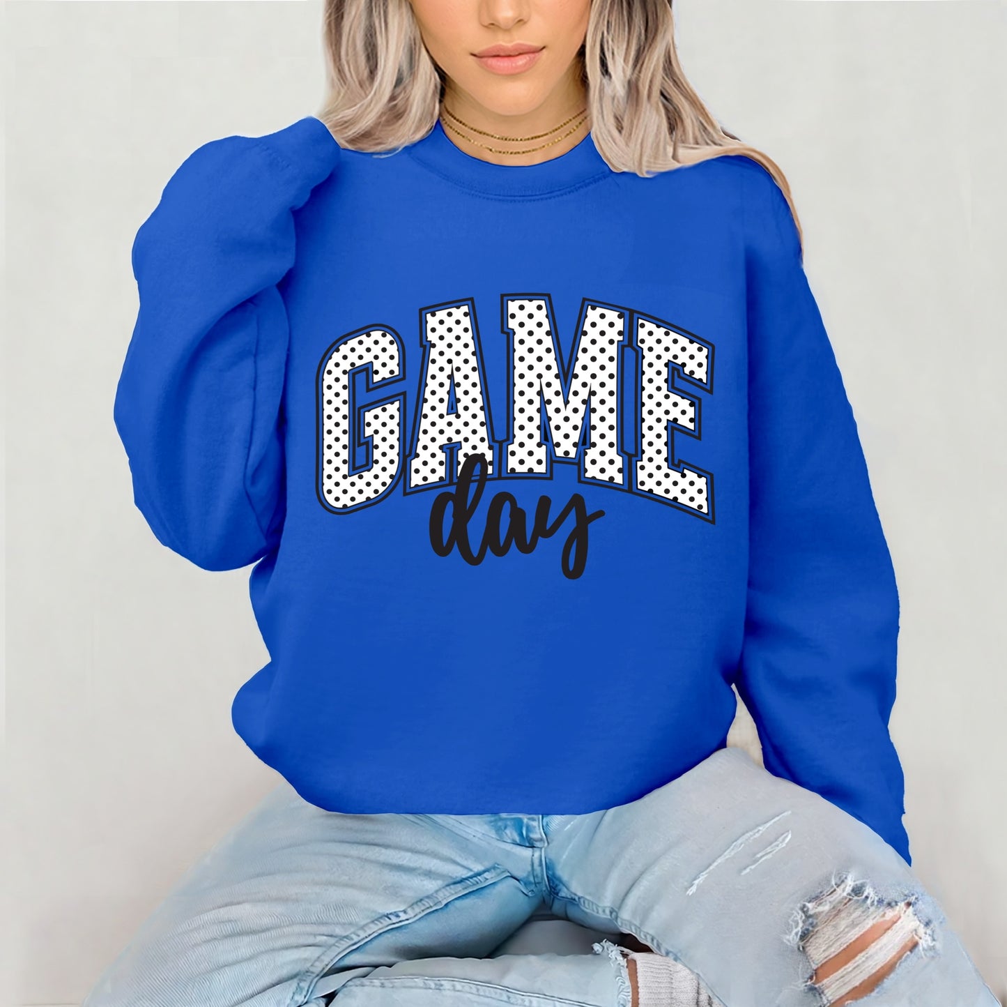 game day polka dot clear film screen print