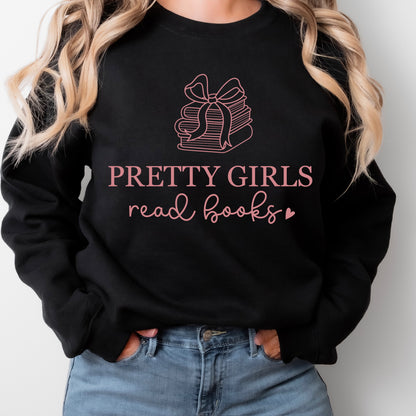 pretty girls read books screen print transfer