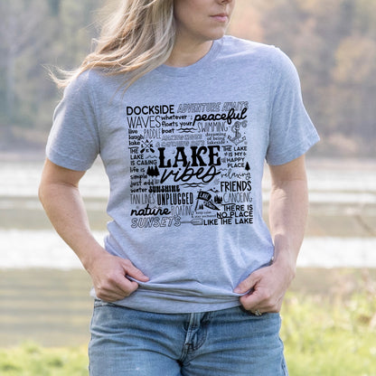 Lake vibes word art screen print transfer