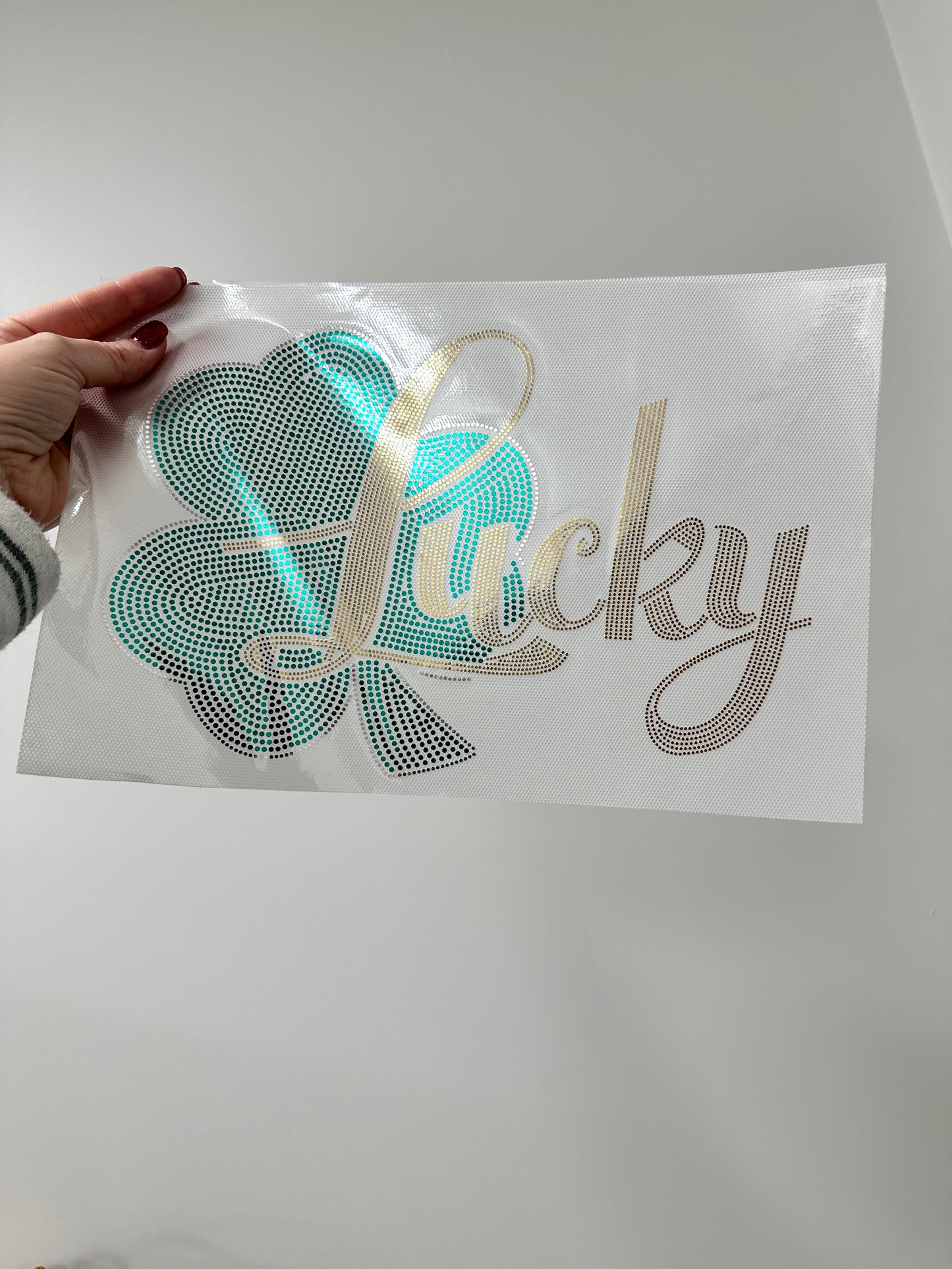 Spangle Transfer - LUCKY green silver gold