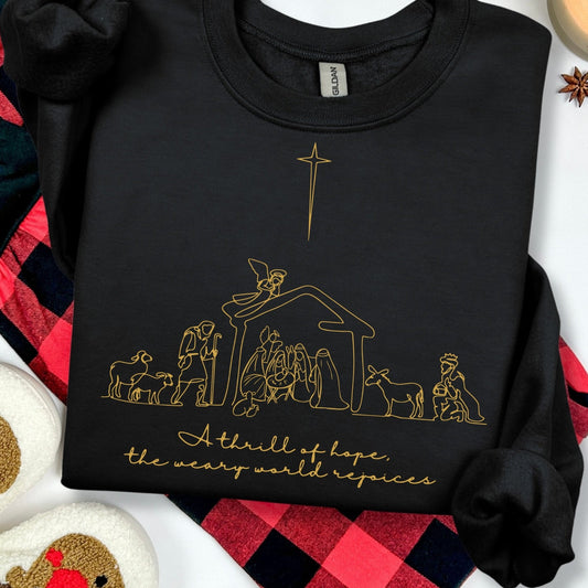 A thrill of hope METALLIC GOLD screen print transfer