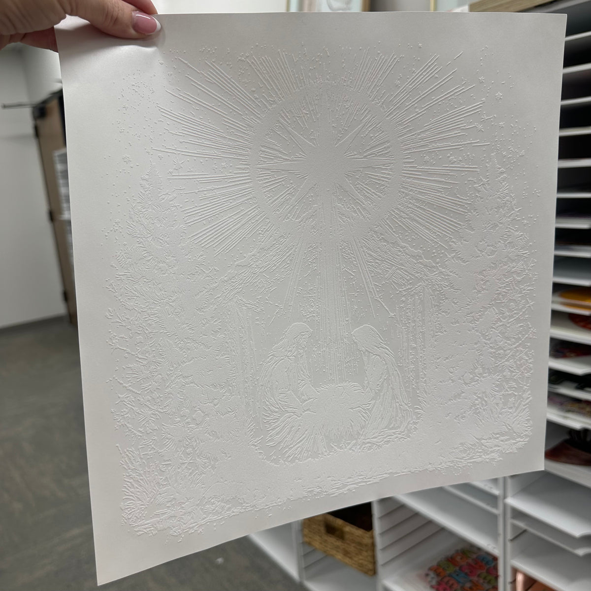 half tone nativity screen print transfer