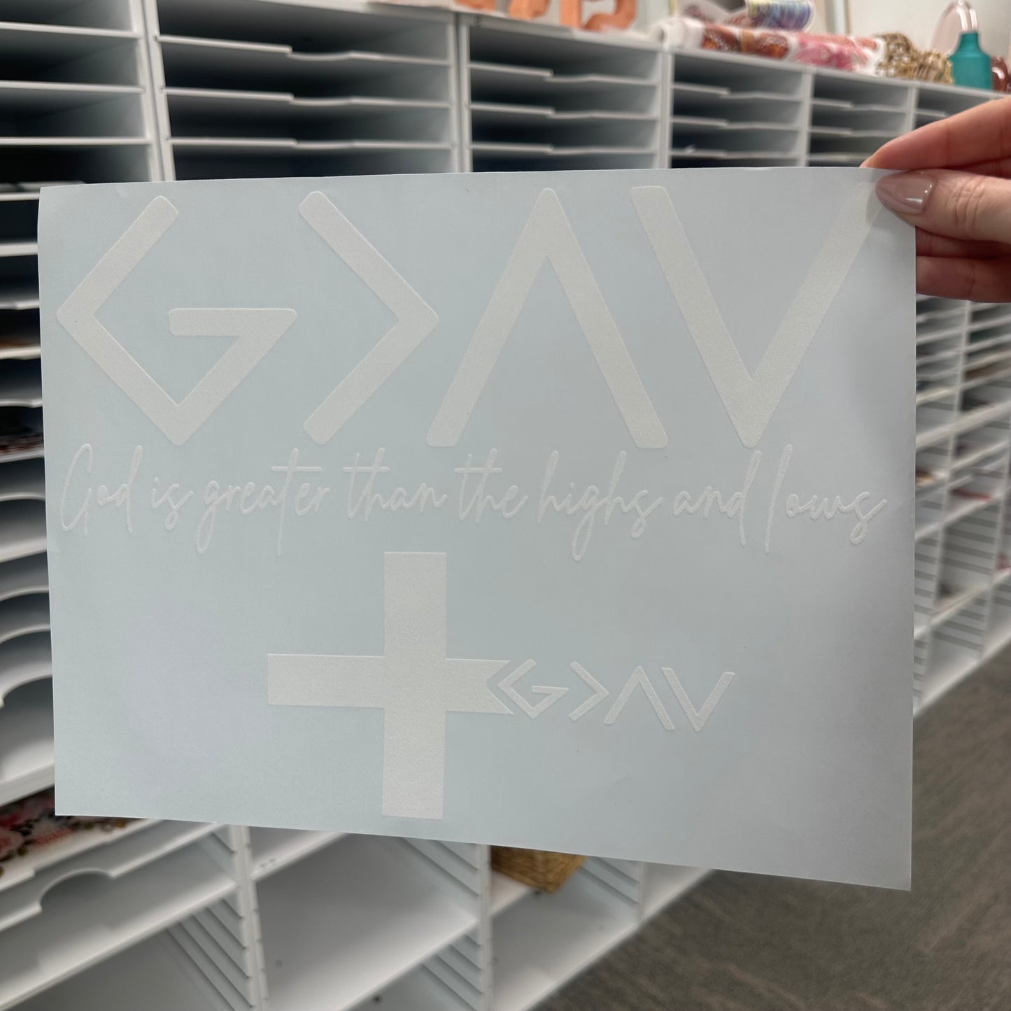 God is greater + sleeve screen print transfer•