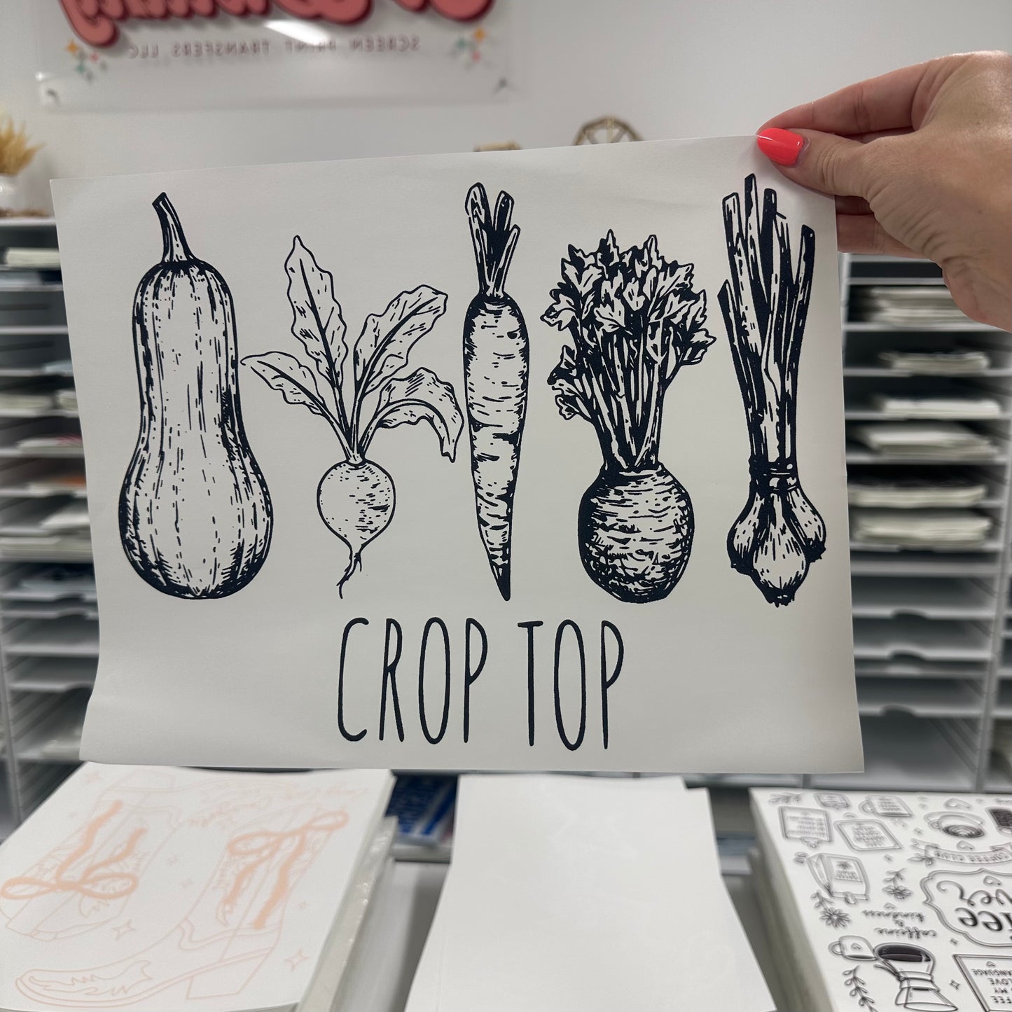 crop top screen print transfer•
