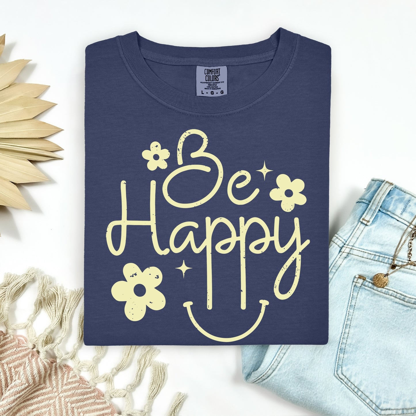 Be Happy screen print transfer•