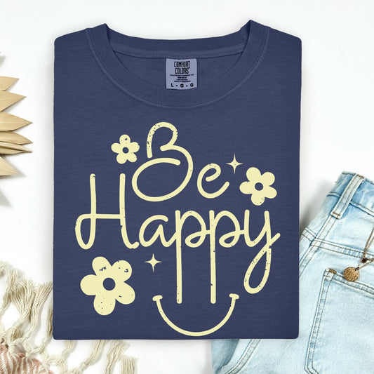 Be Happy screen print transfer•