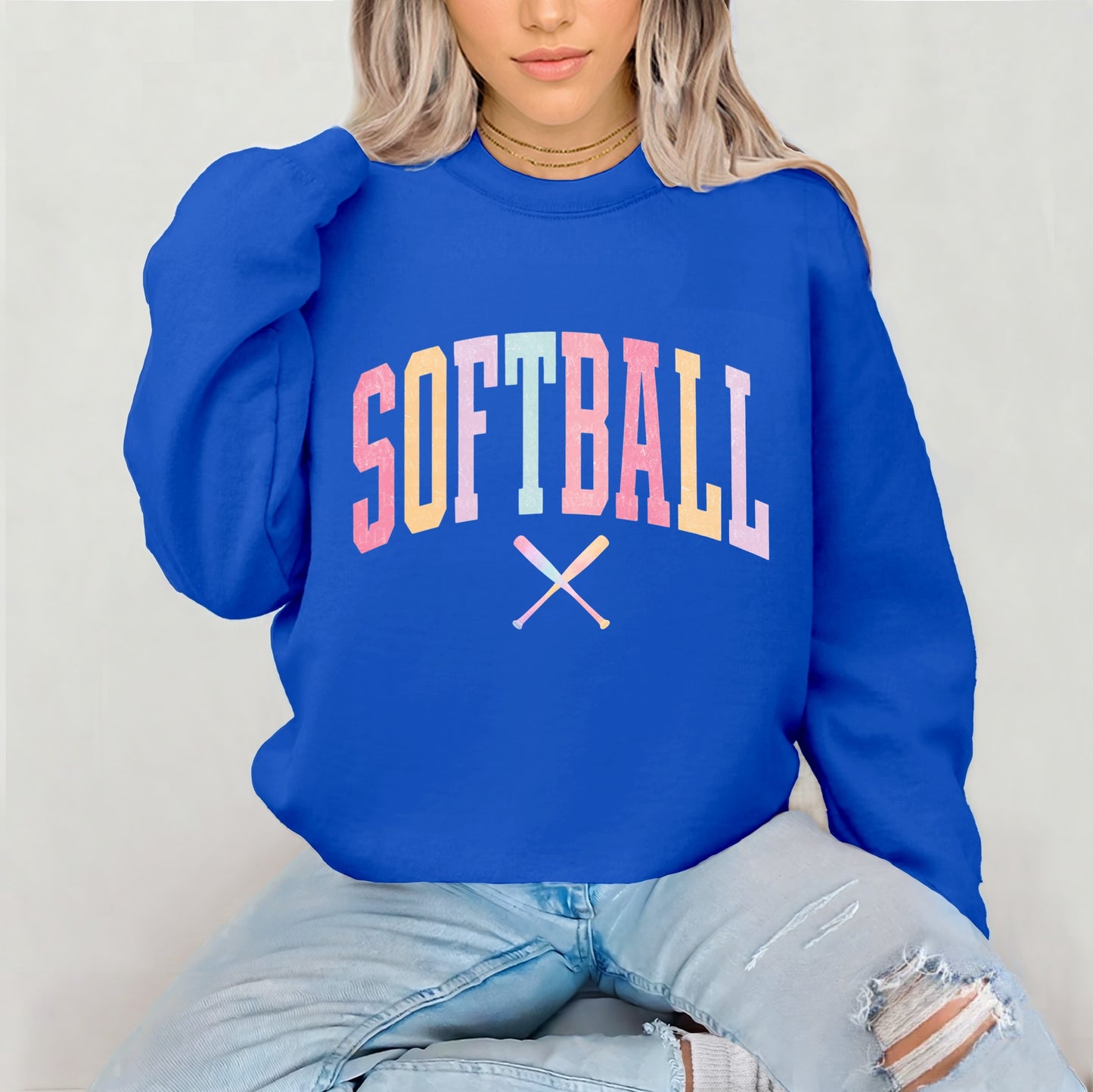 Softball pastels clear film screen print