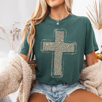 leopard cross screen print transfer