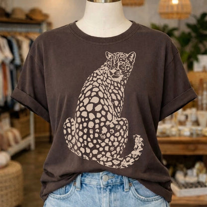 cheetah tan ink screen print transfer•