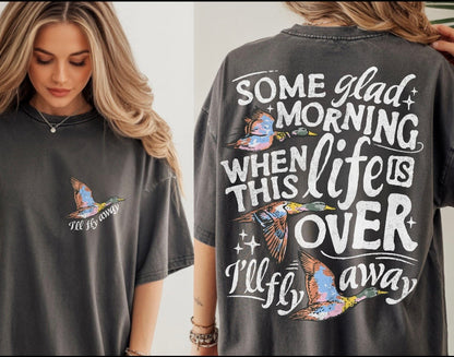 some glad morning ill fly away clear film screen print