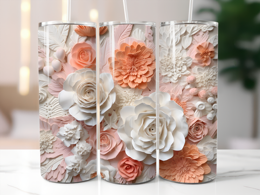 sublimation transfer peachy pink paper flowers