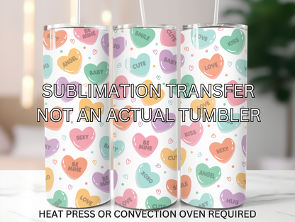 Conversation Hearts sublimation transfer