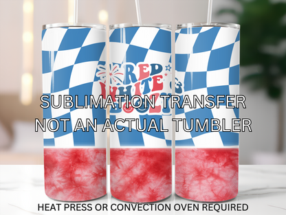 tumbler sublimation transfer - red white & boozy