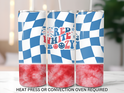 tumbler sublimation transfer - red white & boozy