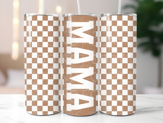 sublimation transfer brown checkered mama