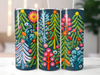 whimsical trees faux embroidery tumbler sublimation transfer