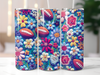 Football floral faux embroidery tumbler sublimation transfer