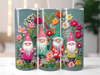 Gnomes faux embroidery tumbler sublimation transfer