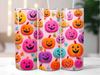Happy pumpkins faux embroidery tumbler sublimation transfer