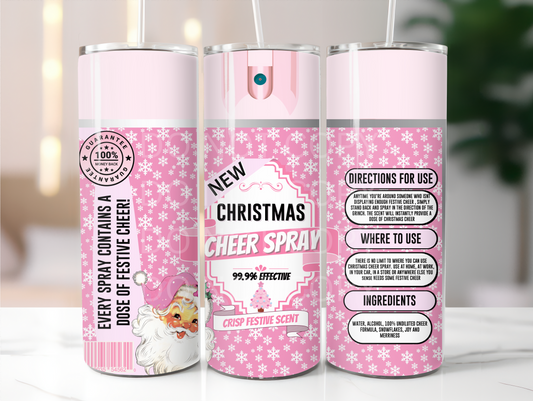 Christmas cheer spray tumbler sublimation transfer