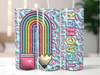 puffy pencil teacher tumbler sublimation transfer