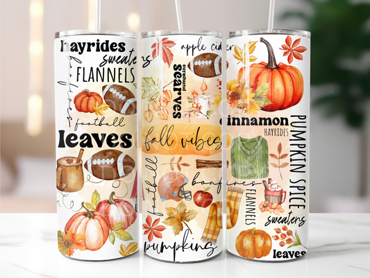 Fall Vibes tumbler sublimation transfer