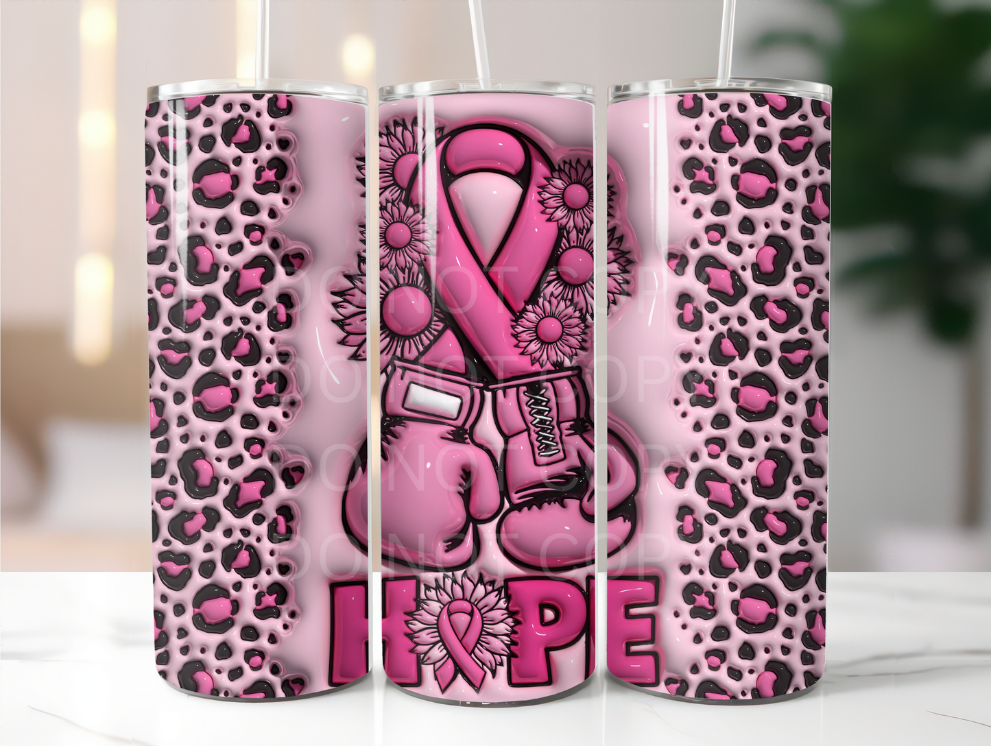 Breast Cancer tumbler sublimation transfer